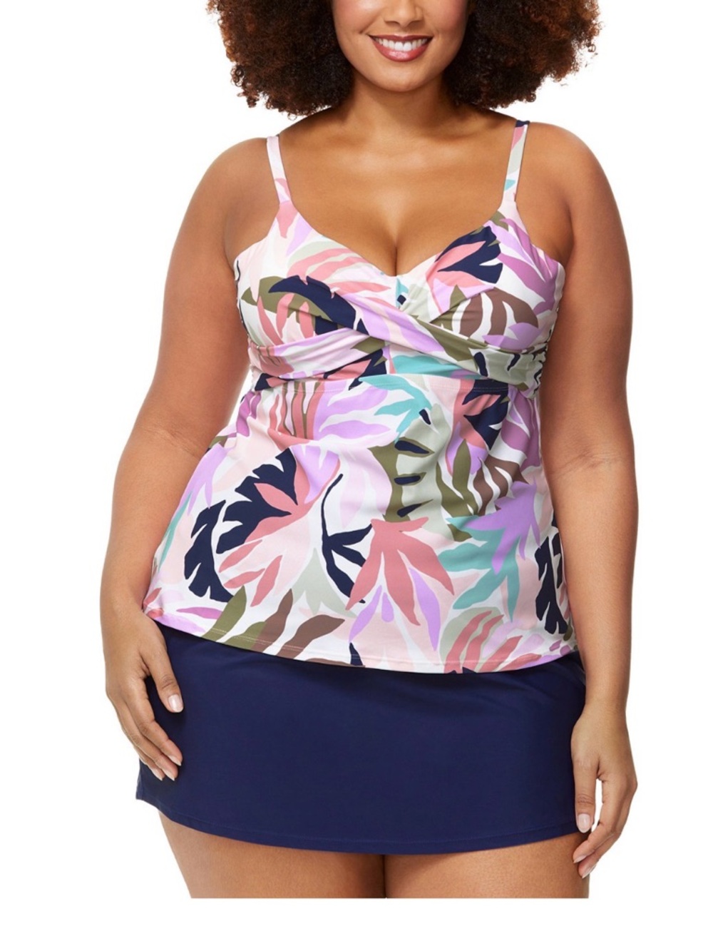 Raisins Curve Aries Tankini Multicolor  Underwire Swim Top 18W-NWT